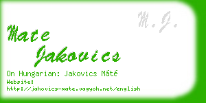 mate jakovics business card