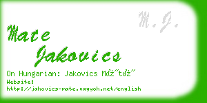 mate jakovics business card